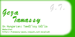 geza tamassy business card